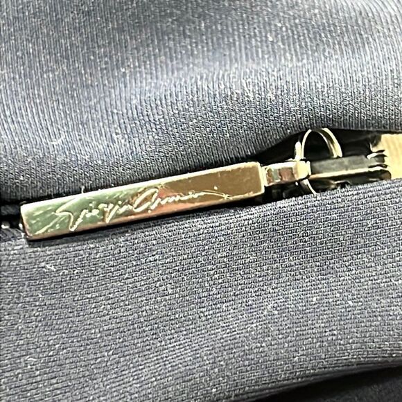 Giorgio Armani Dark Blue Ruffled Collar Full Zip Front Crop Jacket sz 46 US 8-10 - Picture 14 of 15